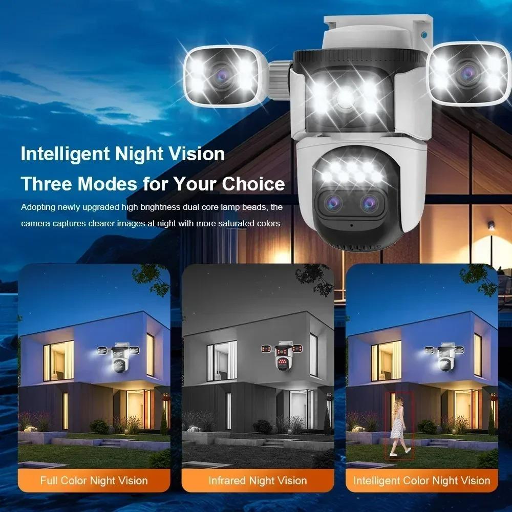 OKAM PRO HD 20MP WiFi Camera with Four Lenses 3 Screens 10x Zoom Outdoor Camera IP66 Waterproof Two-Way Intercom Smart Tracking PTZ Camera