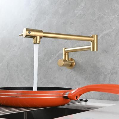 TLXT Wall-Mounted Brushed Kitchen Faucet