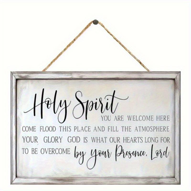 

1 шт. 2D плоская деревянная табличка 20*10 см деревенская деревянная настенная табличка «Святой Дух» с вдохновляющей цитатой, домашний декор, настенный, стиль фермерского дома, в комплекте 30*20cm