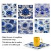 Cleaning Cloth Reusable Kitchen Dish Towels Eco-friendly Microfiber Blue and White Pattern Dishcloths Lint Free Washable Duster Rags Tea Towels