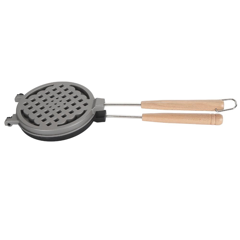 Aluminum Alloy Nonstick Waffle Maker Non Stick Coating Dual Sided Mini Waffle Maker Pattern Removable Handle Waffle Maker Pan