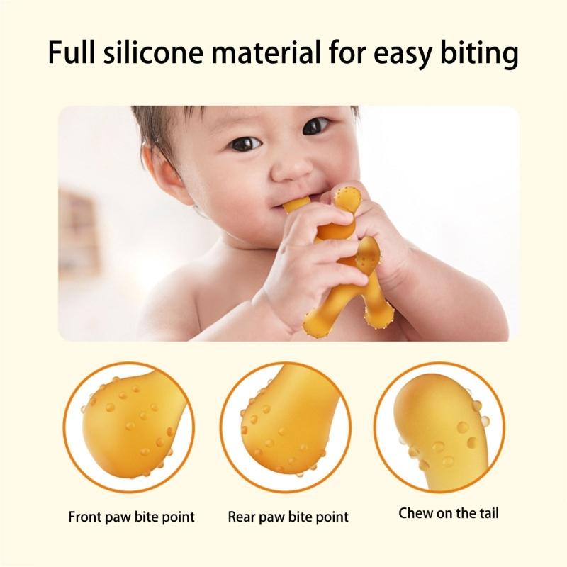 Süßes Katzen-Beißspielzeug für Babys, Kleinkind-Beißring, Weicher Silikon-Beißring, Sicheres und Effektives Werkzeug zur Linderung von Zahnungsbeschwerden