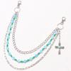 Vintage Cross Waist Chain Women's Hip-hop Chain Trouser Chain European and American Style Beaded Decorative Accessories Jeans Hanging Chain