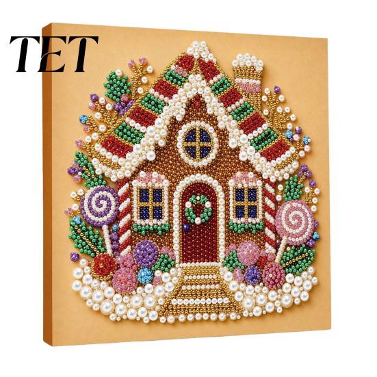 Seasonal Handmade Wall Decor Christmas Faux Pearl Art Kit, DIY Santa Tree Painting Creative Home Decorations 3D Holiday Craft Kit for Adults,