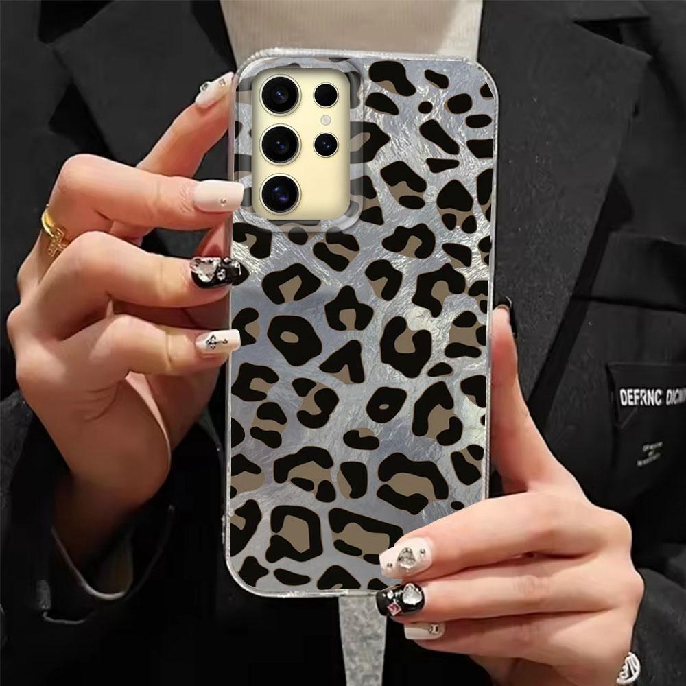 Retro Leopard Print Vortex Muster Damen Handyhülle für Samsung Galaxy S25 Edge S24 S23 S22 S21 S20 FE Plus Ultra Hülle