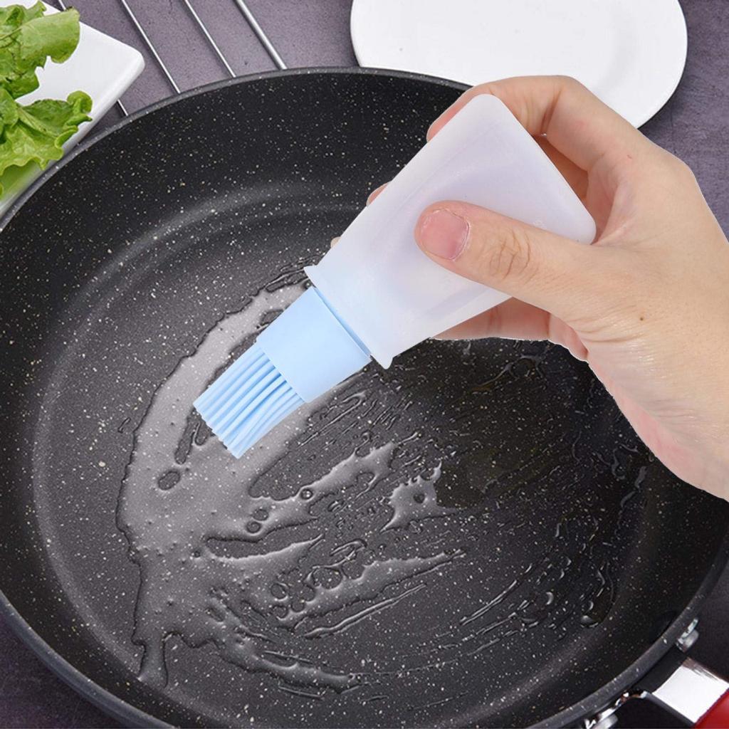 1/2/3pcs Silicone Oil Bottle Brush Oil Dispenser Bottle Barbecue Grill Oil Brushes Kitchen Pastry Steak Baking Household Tools