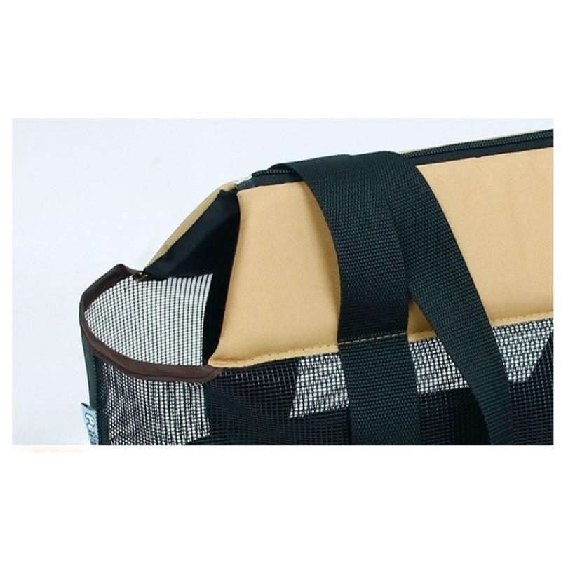 Skládací taška pro domácí mazlíčky se síťovinou - Lehká přenosná taška přes rameno pro malé psy a kočky Prodyšná kabelka pro venkovní cestování na jaře a v létě