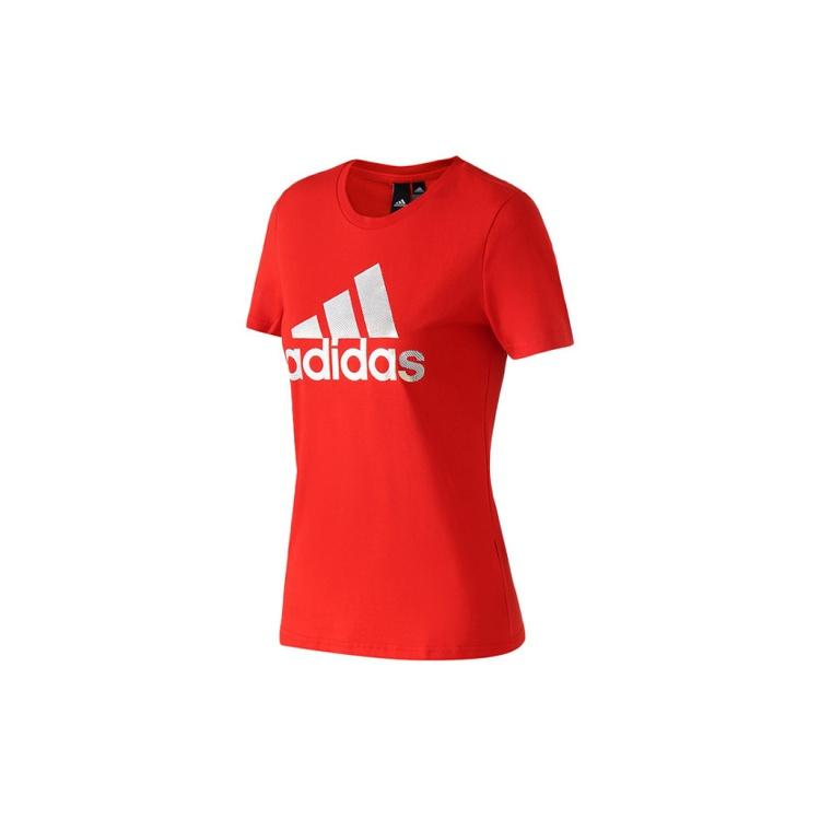 (WMNS) adidas Foil Sports Stylish Round Neck Short Sleeve Red Women s DW5722 XS