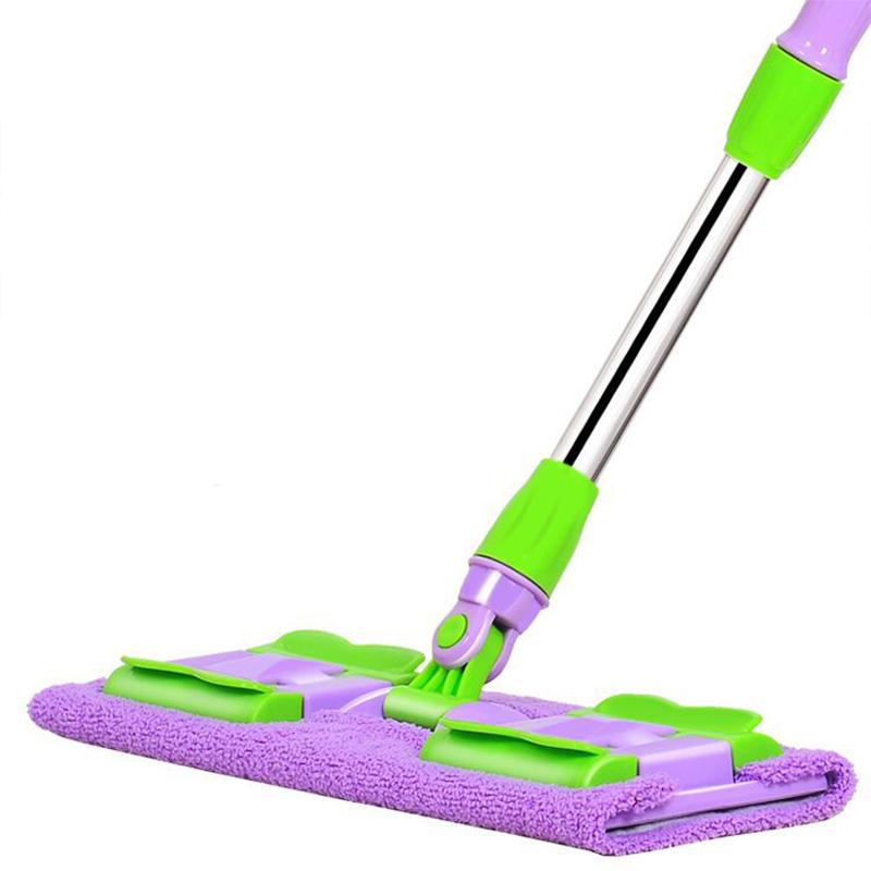 Thickened Dual-purpose Mop Detachable and Washable Mop Flat Mop with Stainless Steel Handle and Reusable Washable Mops Cloths