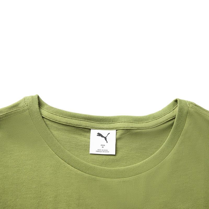 Puma Round Neck Fashion Simple Versatile Short Sleeve Breathable T-Shirt Unisex T-Shirts Olive-Green 691342-81