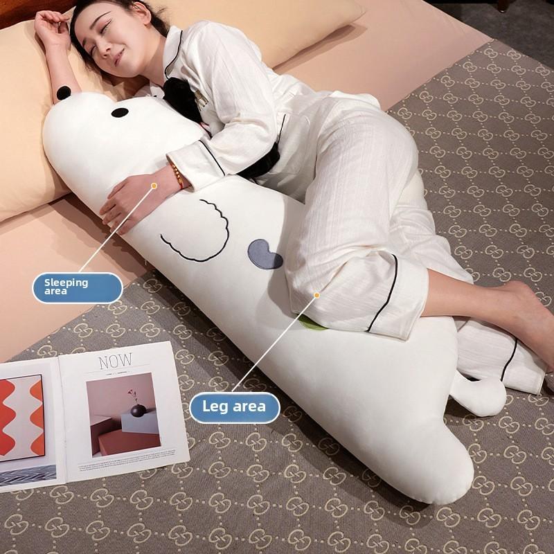 Puppy Soft Lazy Long Pillow With Pp Cotton Filling For Bed Sofa Kids Backrest