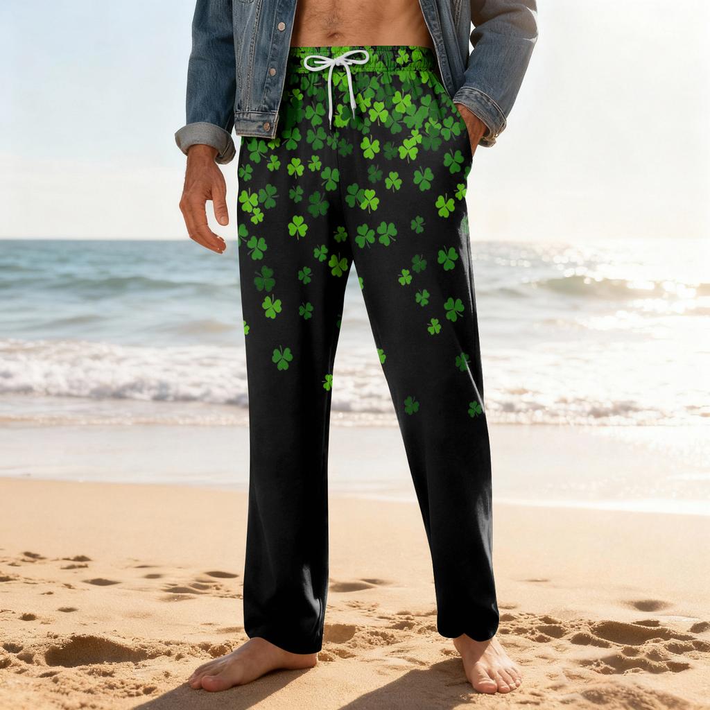 Men's Home Soft Pajama Pants Drawstring With Pockets Casual Sports Pants