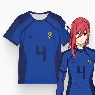 Blue Lock Isagi Yoichi Maglia da Calcio Uomo Donna Hyoma Chigiri Maglia Sportiva T-shirt a Maniche Corte Larga Traspirante Assorbi Sudore
