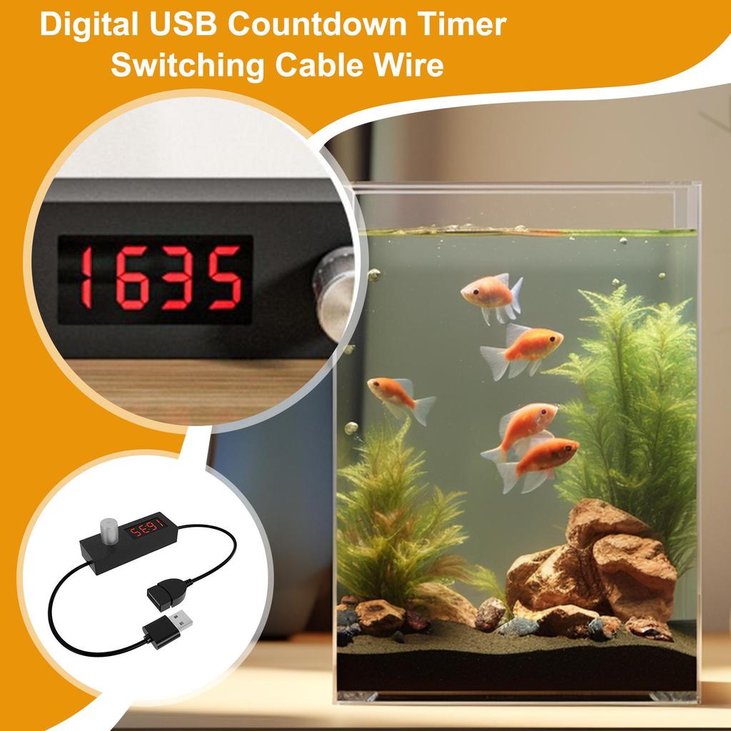 Digitaler USB-Timer-Schaltkabel Draht Digitaler 24-Stunden-Einstellbarer Timer Energie-Aus-Schalter Countdown-Timer Elektrobedarf