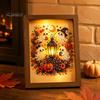 Haunted House Theme Decor Ghost Photo Frame Lamp, Halloween Lighted Shadow Box, Gothic Home Skeleton Table Centerpiece for Bedroom Living Room