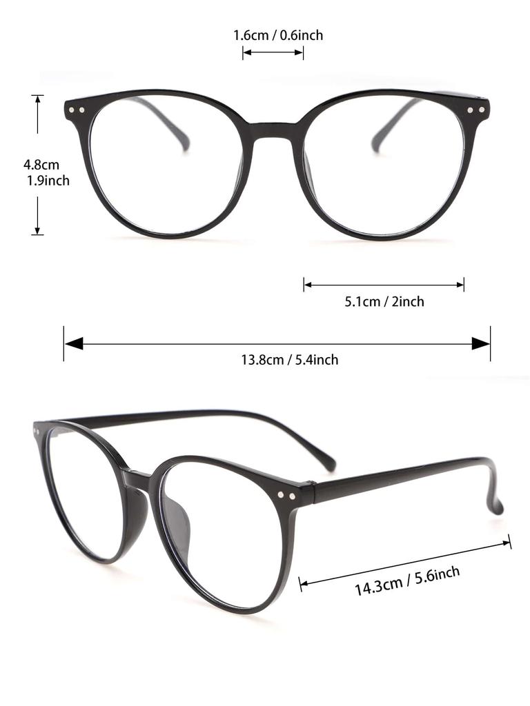 1/4 PC S Fashion Round Plastic Frame Women Classic Clear Glasses For Men Daily Life Take Photo Eyeglasses Clothing Accessories.
