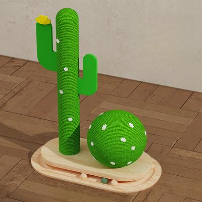 Stâlp Cactus cu Minge de Prindere Stâlp de Zgâriat pentru Pisici de Interior Jucărie de Cățărat Cactus Activitate Distractivă pentru Pisici Mobilier pentru Animale de Companie Decor