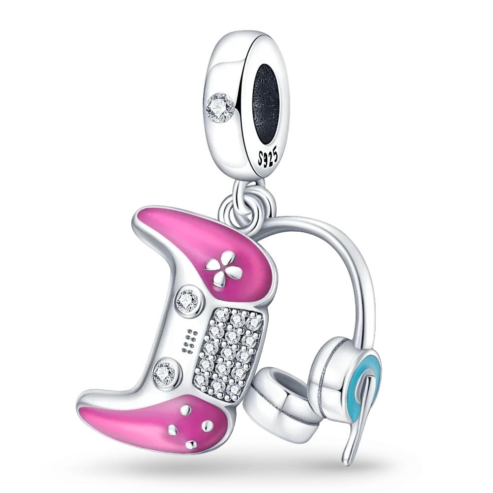 Copper Gamepad Controller Play Games Console Charms Fit Original Beads Bracelet For Women Jewelry Gift Making