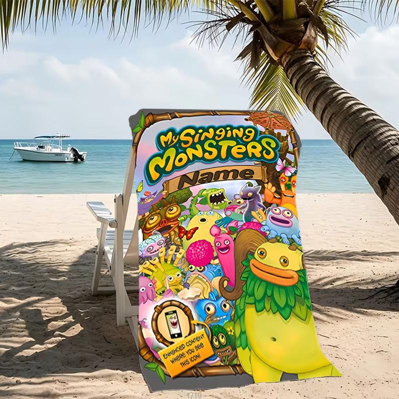 Customizable Personalized Beach Towels My Singing Monsters Themed designs.Suitable for the Beach, Yoga, Sports;ideal As Beach Accessories
