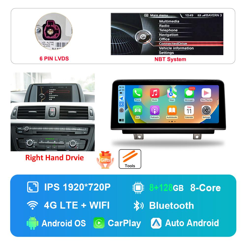10.25 Inch Right Hand Drvie for BMW 3 /4 Series F30 F31 F32 F33 F34 F36 2013 - 2018 NBT EVOAndroid Car Radio Multimedia Player