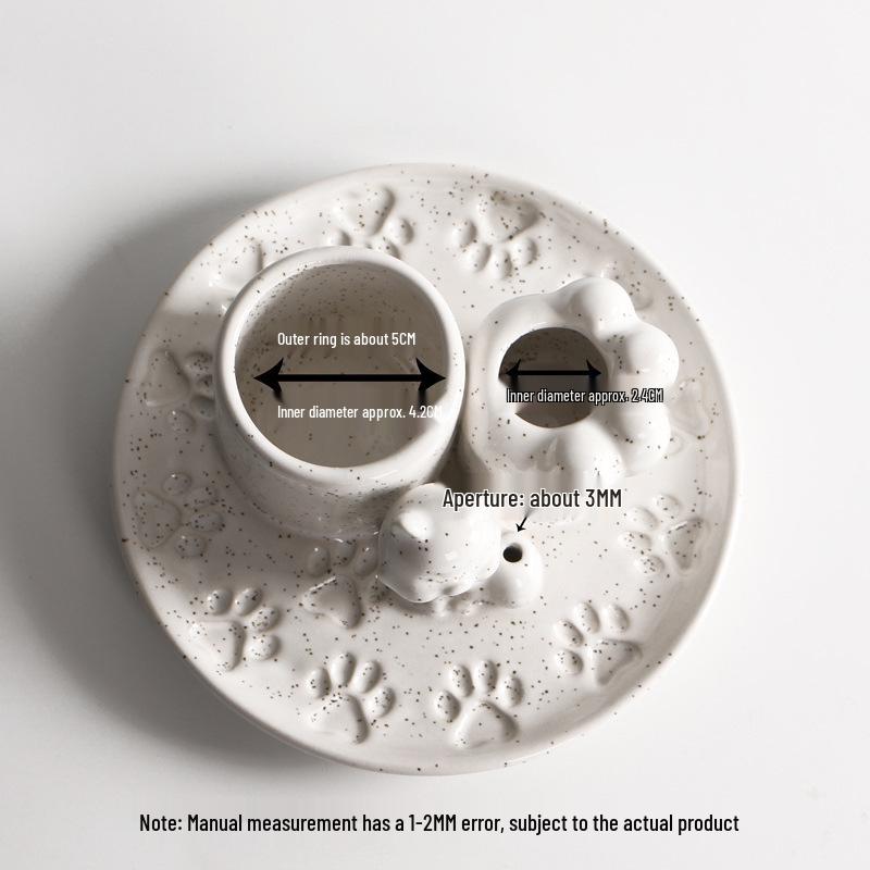 Nordic White Ceramic Incense Candle Holder - Minimalist Sage Dish for Atmosphere Decor.