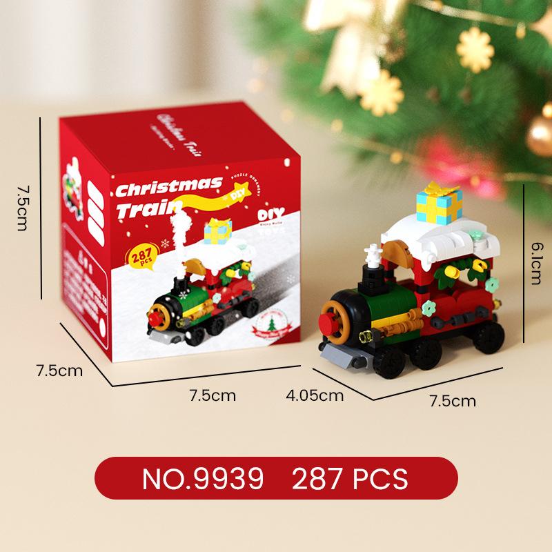 Non-Toxic New Christmas Gift Micro-Particle Building Blocks Children'S Educational Assembling Toys Santa Claus Tree Elk Model Ornaments