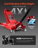 Low Profile Floor Jack, 3 Ton Capacity, Aluminum Racing Floor Jack with Dual Pistons Quick Lift Pump, Hydraulic Trolley Car Lift for Sports Cars,