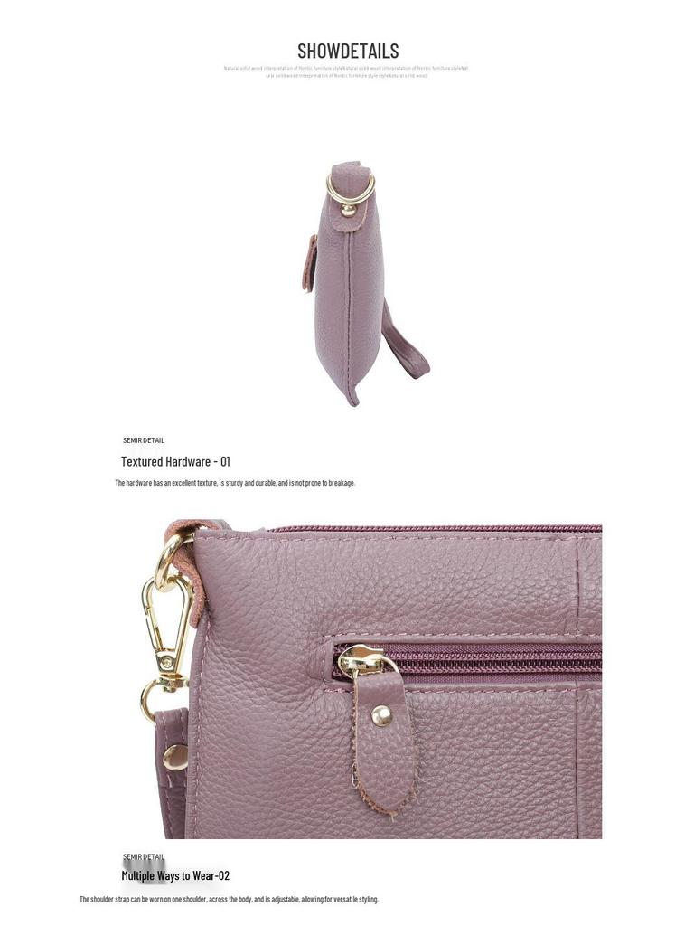 Women's Genuine Leather Crossbody Clutch - Small Top Layer Cowhide Phone Bag