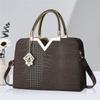 Women’s Large Capacity Crocodile Pattern Top Handle Bag, Light Luxury High-End All-Match Shoulder Crossbody Fashion Purse