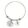 Christian Cross Bible Verse Charm Bracelet Phillippians 4:13 Stainless Steel Bangle For Women Girls Boys