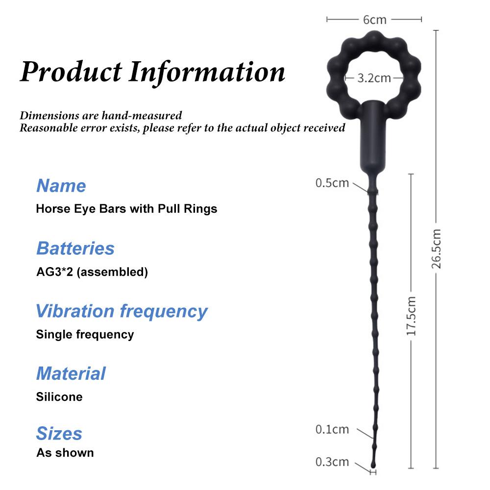 Silicone Vibrating Urethral Sound for Intense Stimulation, Electric Prostate Massager Toy, Soft & Flexible Beaded Design