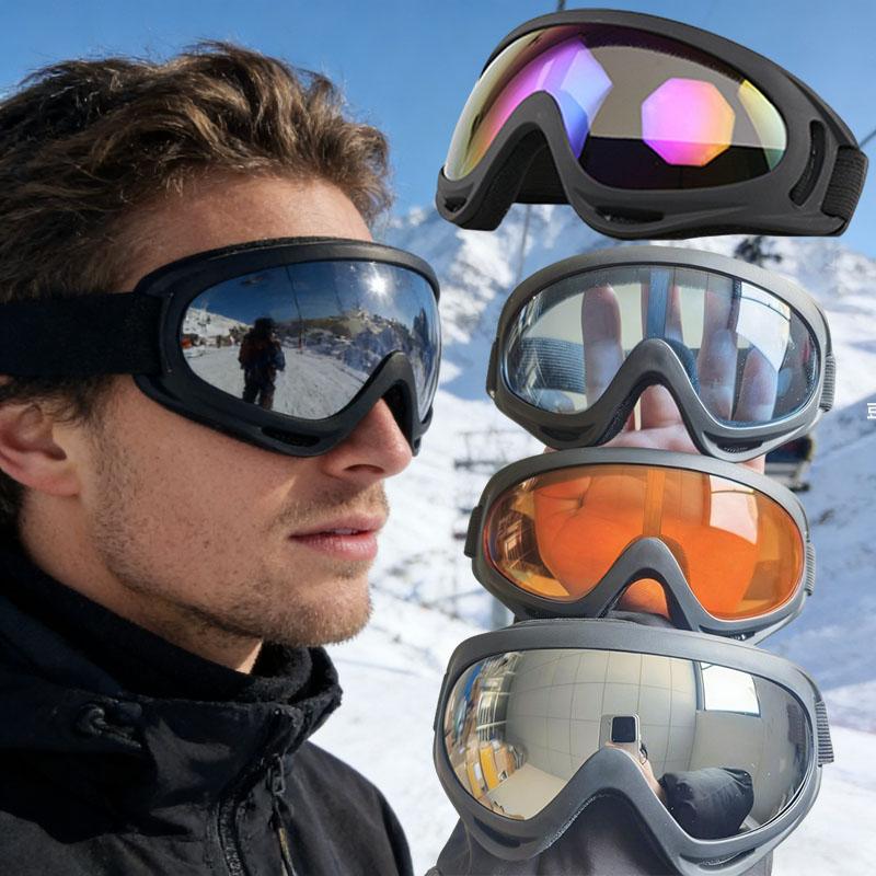 RUISIMO Winter Windproof Dustproof Skiing Glasses Silver Goggles Outdoor Sports Hike Cycling Sunglasses Motorcycle Accessories