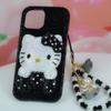 Phone Case IPhone 11 12 13 14 Pro Max 7 8 Plus Xs 6 XR Black Kitten Bling