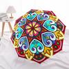 1pc Mandala Pattern Automatic Folding Umbrella - Portable Collapsible Design, 8-Rib Iron Frame, Durable Fabric yy251125054