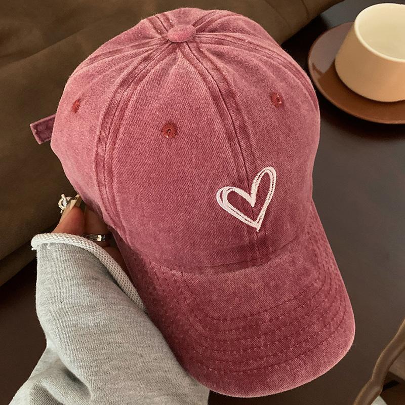 

Женская бейсбольная кепка с широкими полями в форме сердца, хлопковая шляпа от солнца в Корейском стиле, ретро, ​​повседневная состаренная кепка с козырьком, сезон: весна-лето, солнцезащитные козырьки розовый