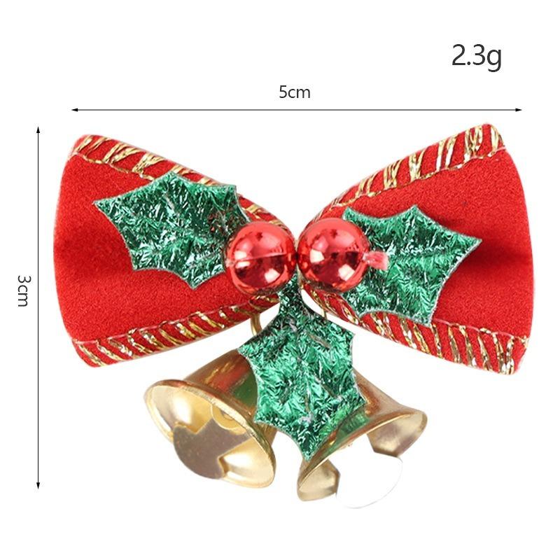 5Pcs Christmas Decor Bow Red Gold Mini Xmas Tree Hanging Bowknot for Navidad New Year Party Home Decoration DIY Wedding Decor