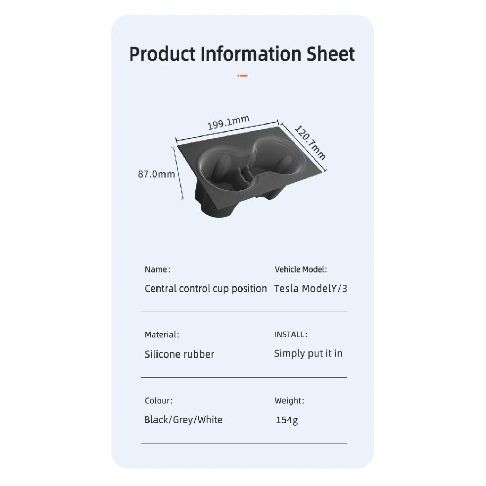 Custom Soft Silicone Cup Holder Mats For TESLA Model Y 2025 Juniper Anti-Slip,Interior Center Console Cup Holders  Easy to Clean