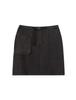 Burkeru Women'S Dyed Pocket Elastic Waist Short Skirt Black