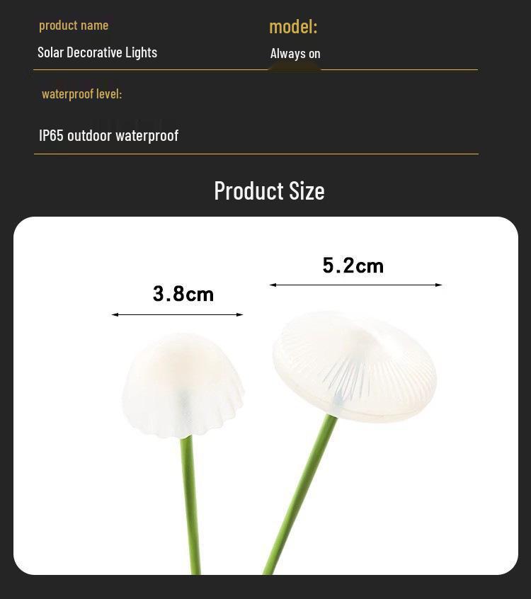 Pilzform Solar-LED-Lichterkette, Wasserdichte Outdoor-Campinglichter, Quallen-Design mit Windbetrieb