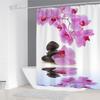 Pebble Printed Shower Curtain Mildew Washable Curtain With Hook Bathroom Decorative Curtain Rocks 3D Shower Curtains 240*180Cm