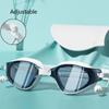 Schwimmbrille, Antibeschlag-Wasserdichtes Schwimmbrillen-Kappen-Set, Unisex, Professionelle HD-Schwimmbrille mit Ohrstöpseln, Schwimmzubehör