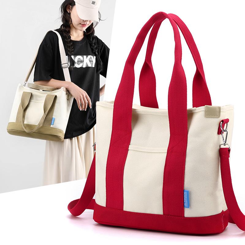 New Casual Versatile Tote Bag for Women, Large Capacity Hand-held Canvas Bag, Crossbody Shoulder Bag, Large Bag for Women