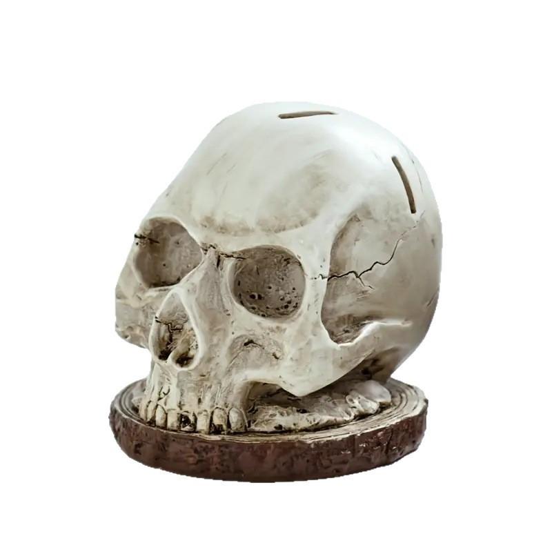 Suport creativ pentru cuțite în formă de craniu pentru decor bucătărie, în stil vintage și cu atmosferă de Halloween