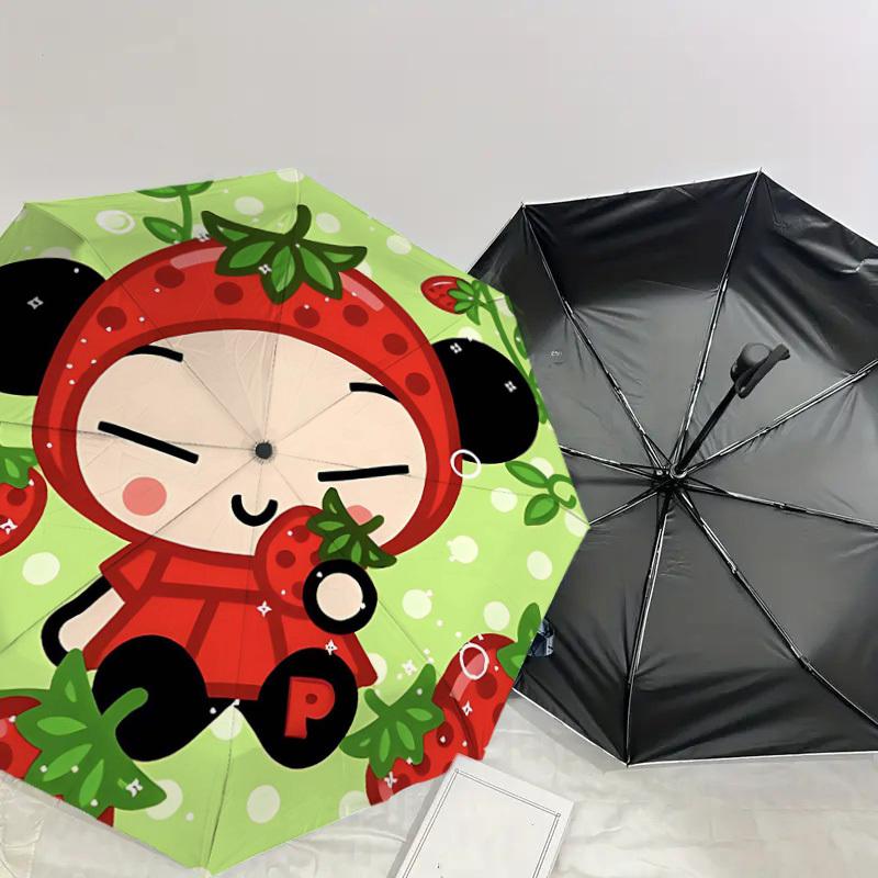 1PC Strawberry Cartoon Umbrella-8-Rib Reinforced, Automatic Open, Lightweight & Durable, Cute Fashion Accessory for Outdoor-Y0345