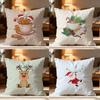 Christmas Santa And Deer Pillow Case Cushion Cover Soft Washable Pillow Case MultiScene For Couch Bed Travel Office Use