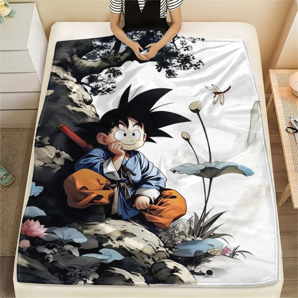 Goku Soft Touch Printed Blanket, Flannel Blanket Perfect for Bedrooms, Sofas, Chairs, Picnics & Travel Days.-TING