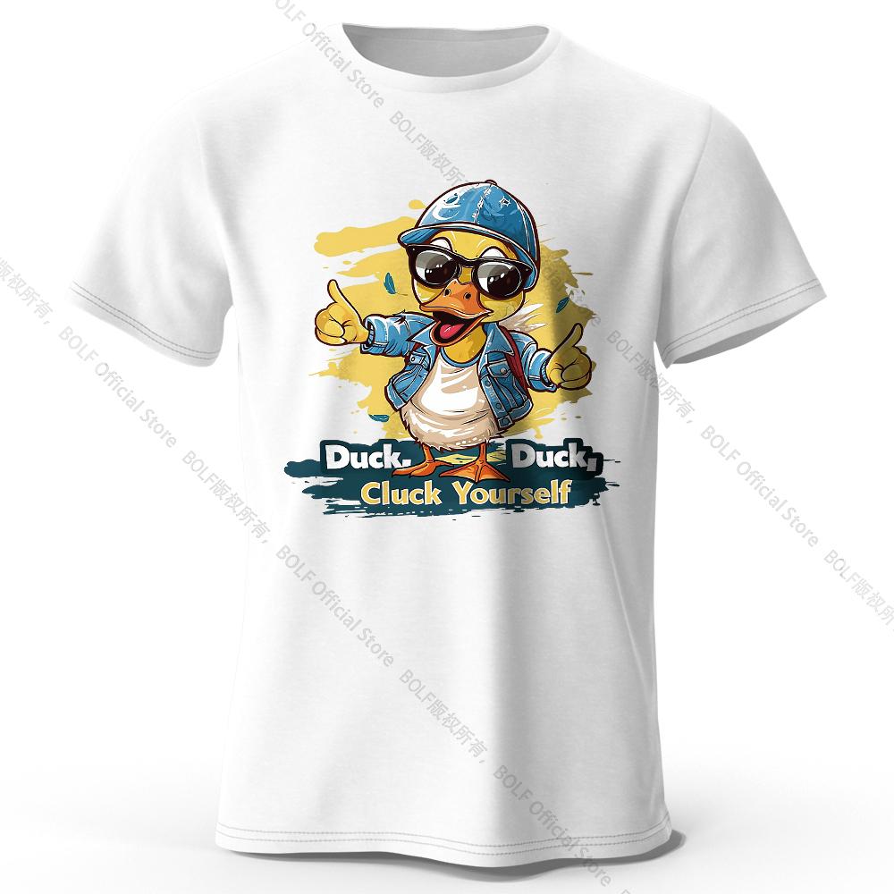 Herren T-Shirt 'Cluck Yourself' Print 100% Baumwolle Oversized Edgy Grafik-T-Shirts für Damen Sommer Oberteile Punk Streetwear