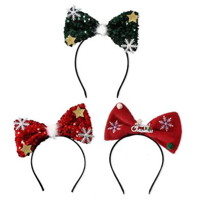 Tiara de Natal Brilhante Lantejoulas Formato Borboleta Acessório de Cabeça Aro de Cabelo para Mulheres e Meninas