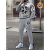 Men's Fashion Street Hoodie and Sports Pants Set - Winter Warm Men's Set, Casual Printed Design, with Pocket