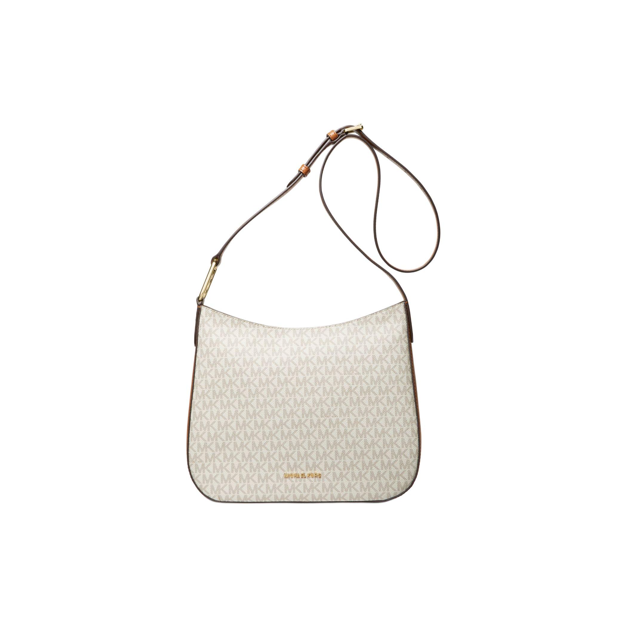 

Сумка через плече Michael Kors MK Kensington з канви зі фірмовим логотипом, велика жіноча сумка, колір Vanilla Acorn 32S4G8KM9B-VANILLE-ACORN Basic Set (Bag+Dust Bag)